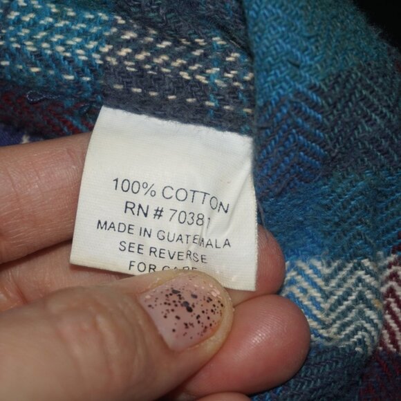 Vintage Oversized Boyfriend Pearl Snap Cotton Plaid Shacket Large - Picture 6 of 8